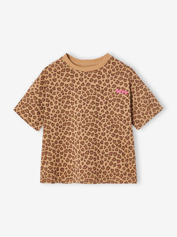 Girls’ Oversized Leopard Print T-Shirt