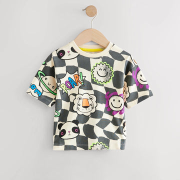 Dream & Roar Cartoon Graphic Drop Shoulder T-Shirt