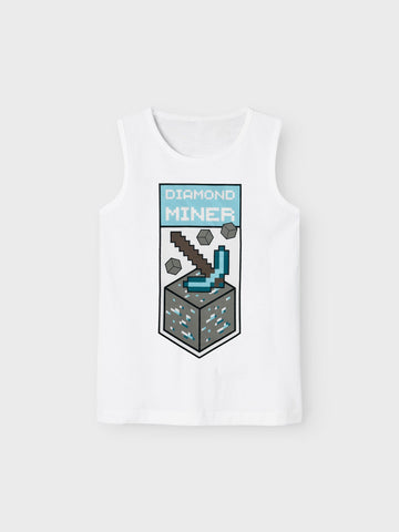 Toddler Tank Top | White, Minecraft Theme