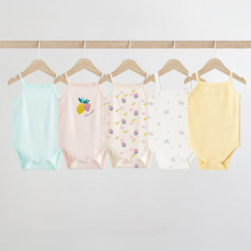 Pack of 5 strap baby girl bodysuit