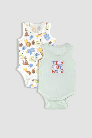 Pack of 2 Boy Ribbed Cotton bodysuit