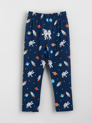 Kid's Space Exploration Print Cotton Trouser
