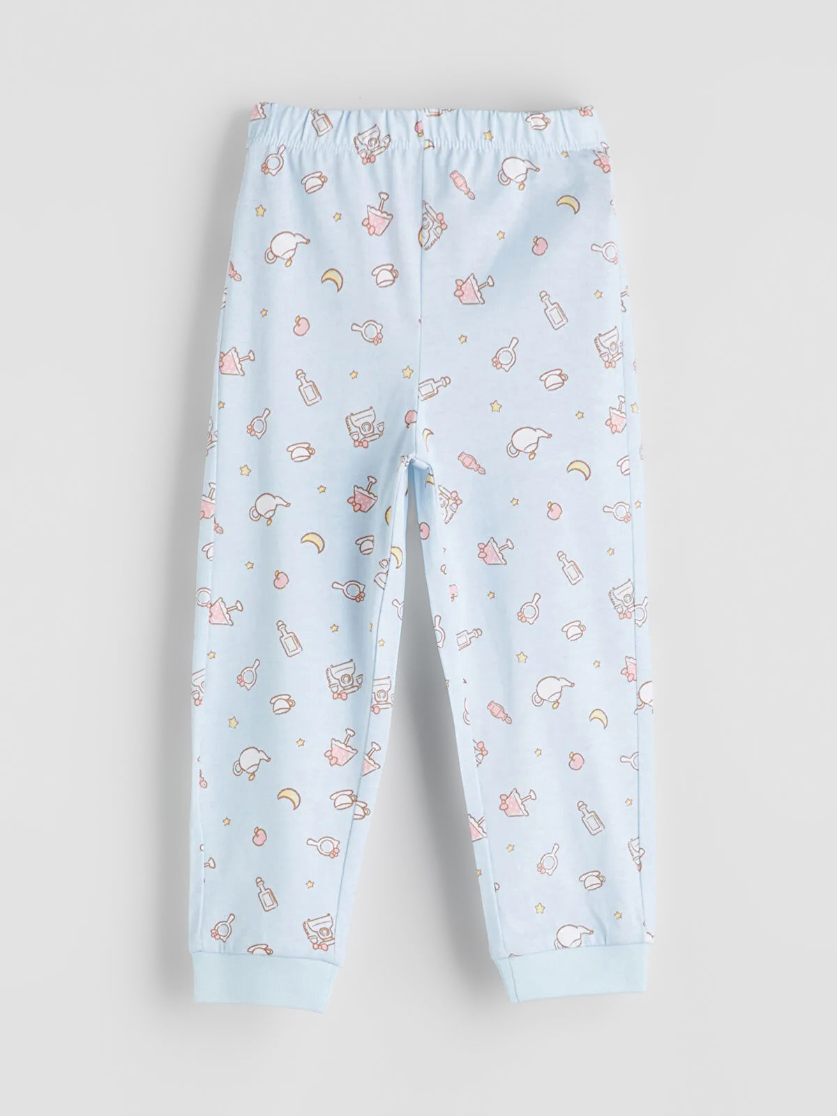 Girl's All Over Print Cotton Leggings | Light Blue