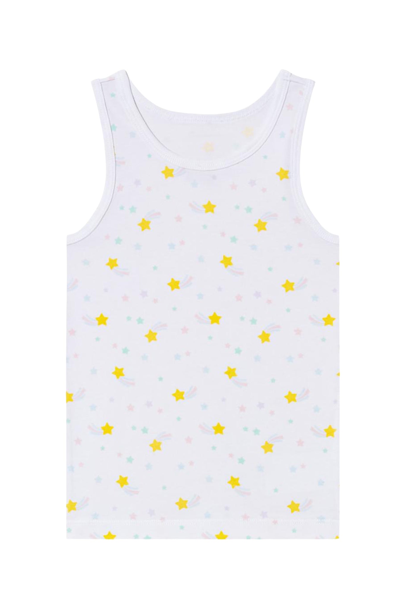 2-Pack Girls' Cotton Tank Tops – white Star Print