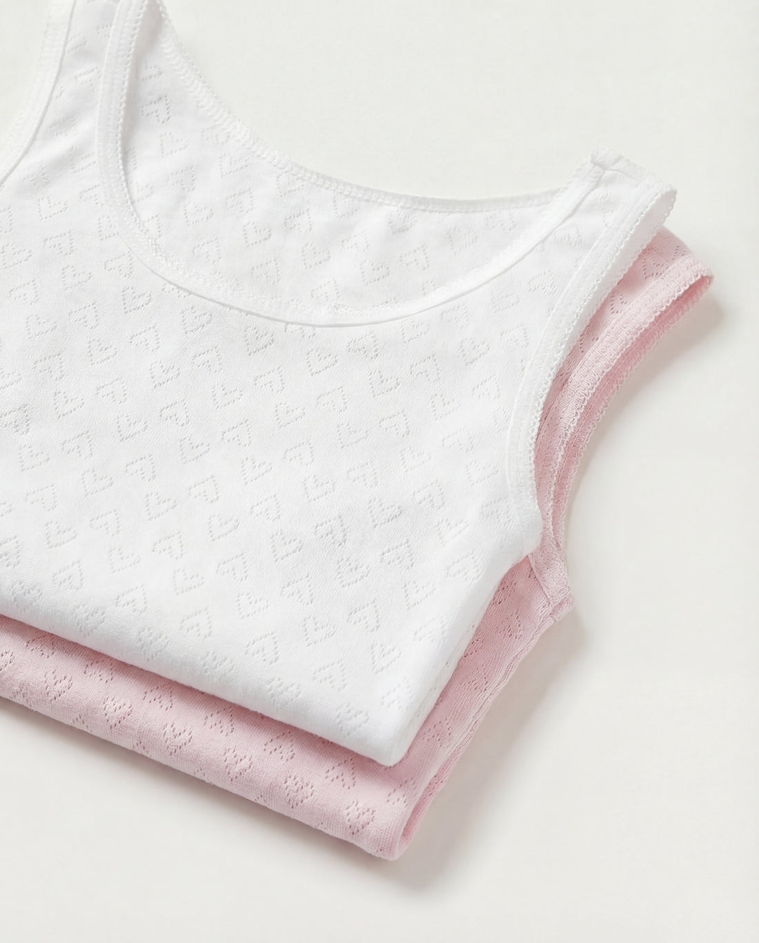 Pack of 2 Toddler Girl’s pointelle Lace trimmed tank top