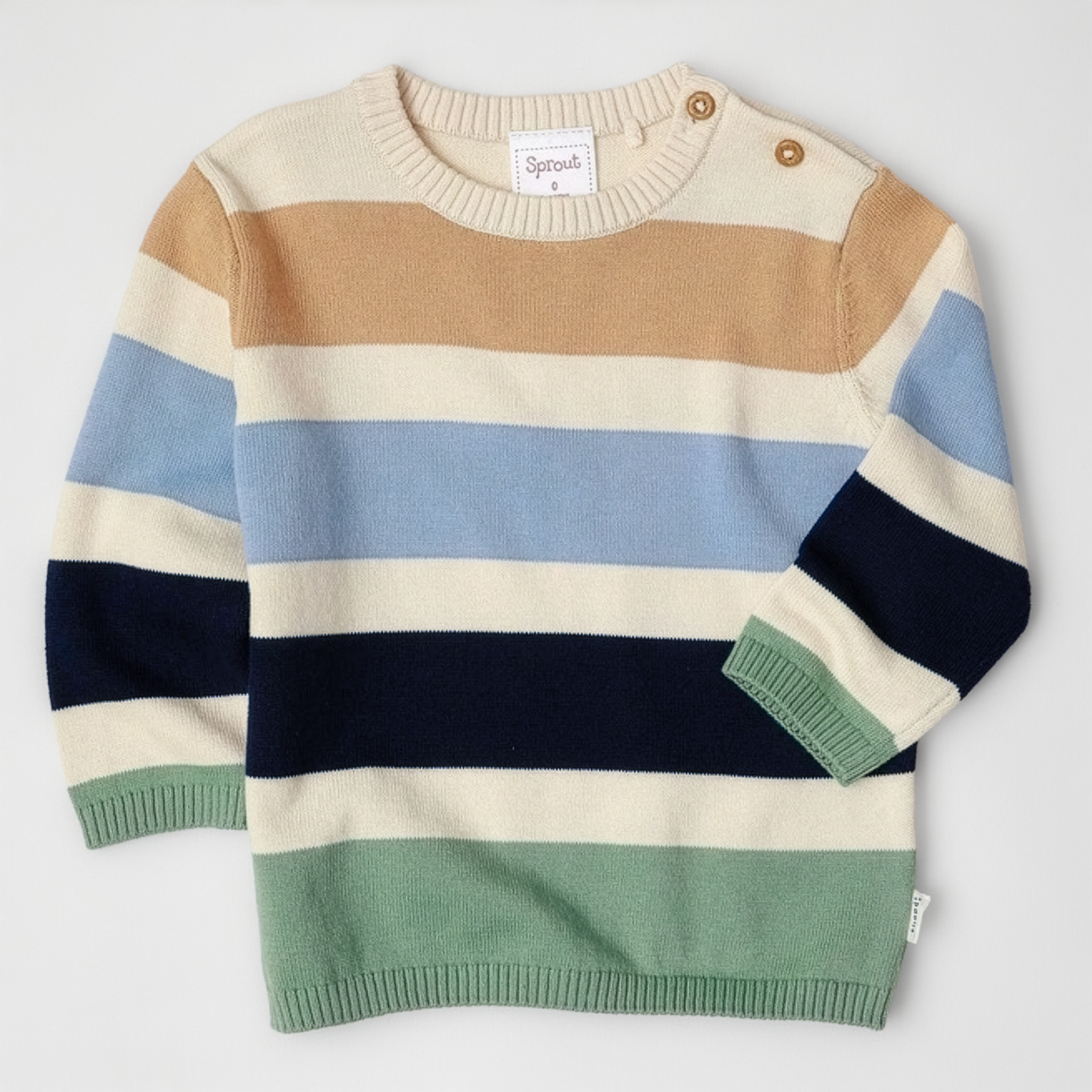 Unisex Striped Cotton Knit Jumper