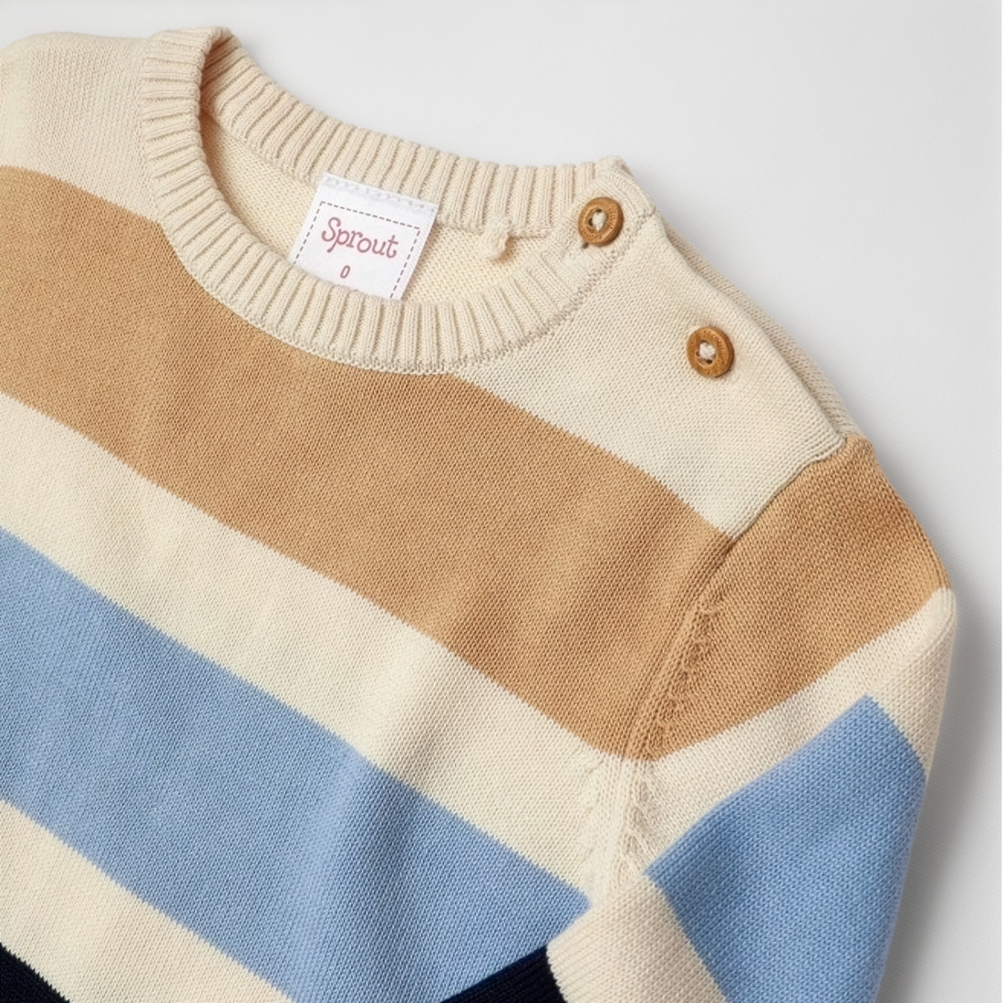 Unisex Striped Cotton Knit Jumper
