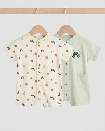 2-Pack Baby Romper – Cream & Sage Green