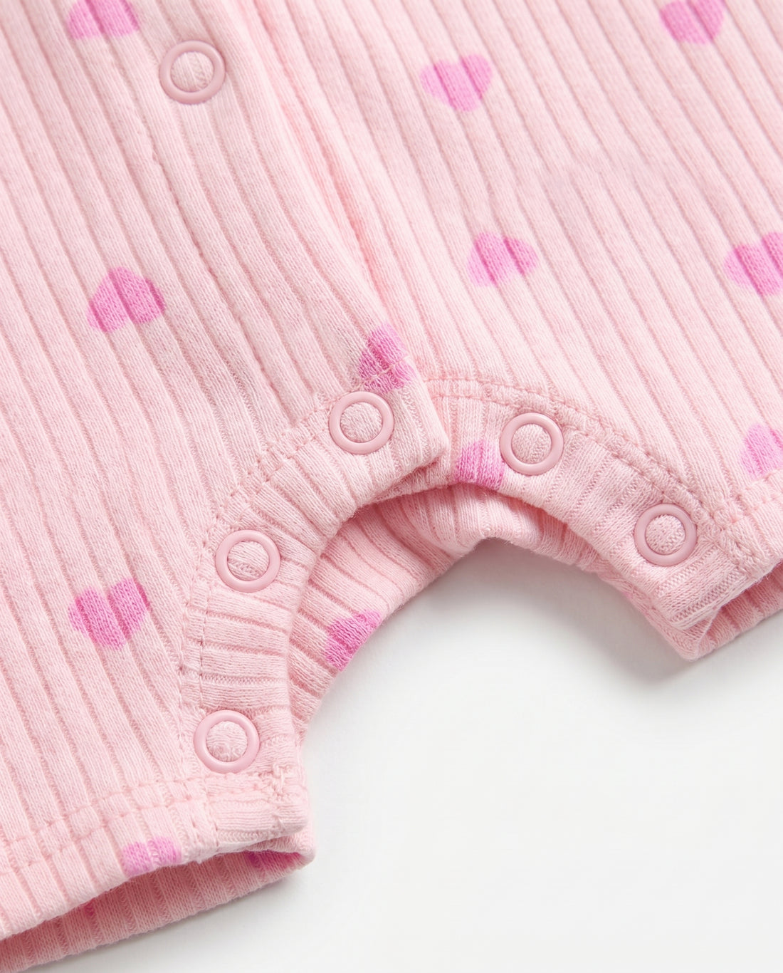 2-Pack Baby Girls' Ribbed Rompers – Pink Hearts