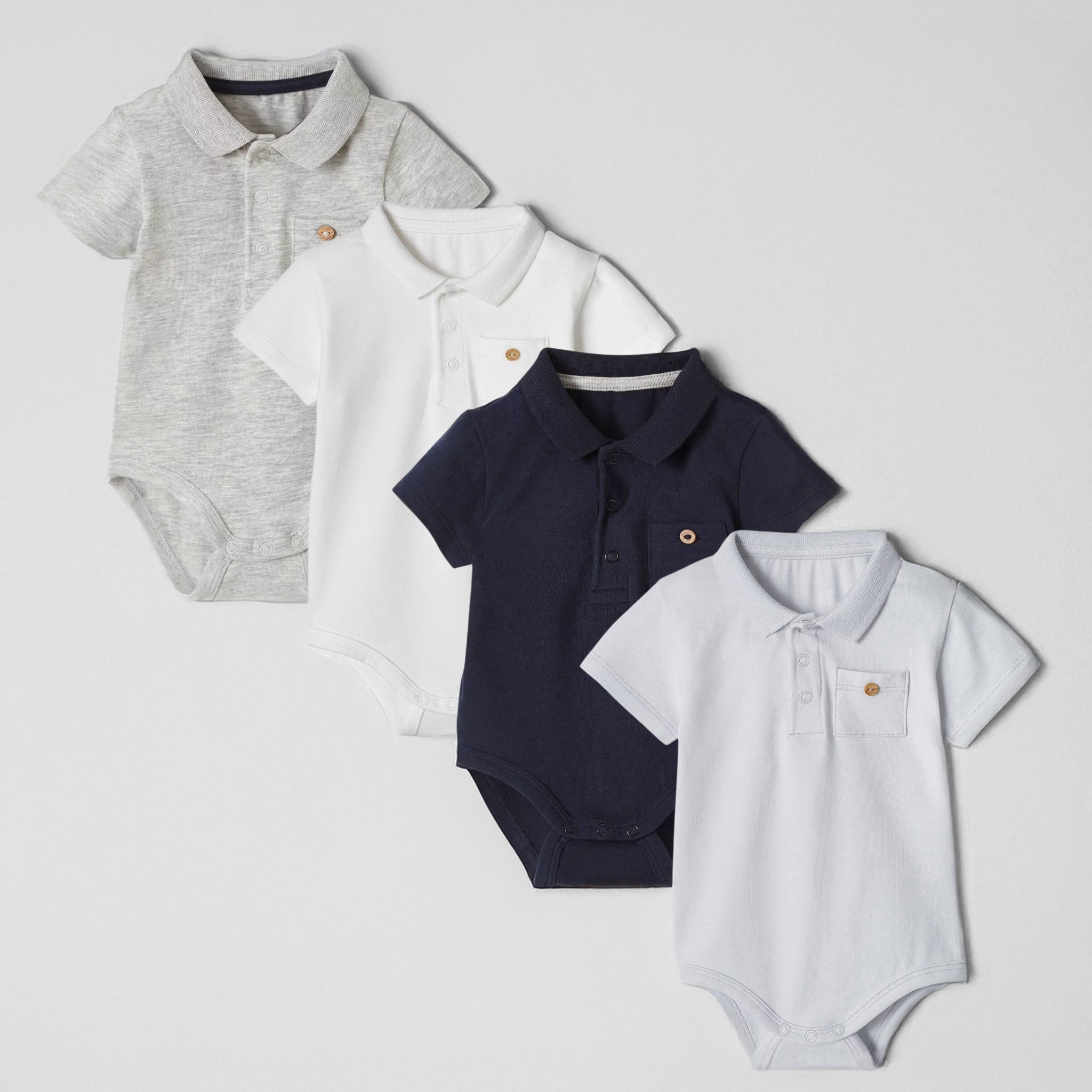 3-pack Baby Bodysuit with Polo Shirt Collar