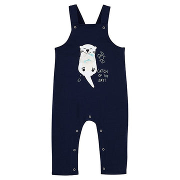 Baby Dungaree | Cotton, Sleeveless, Snap Button, Navy Blue