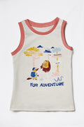 3 - Pieces Infant Sleeveless tank top beige print