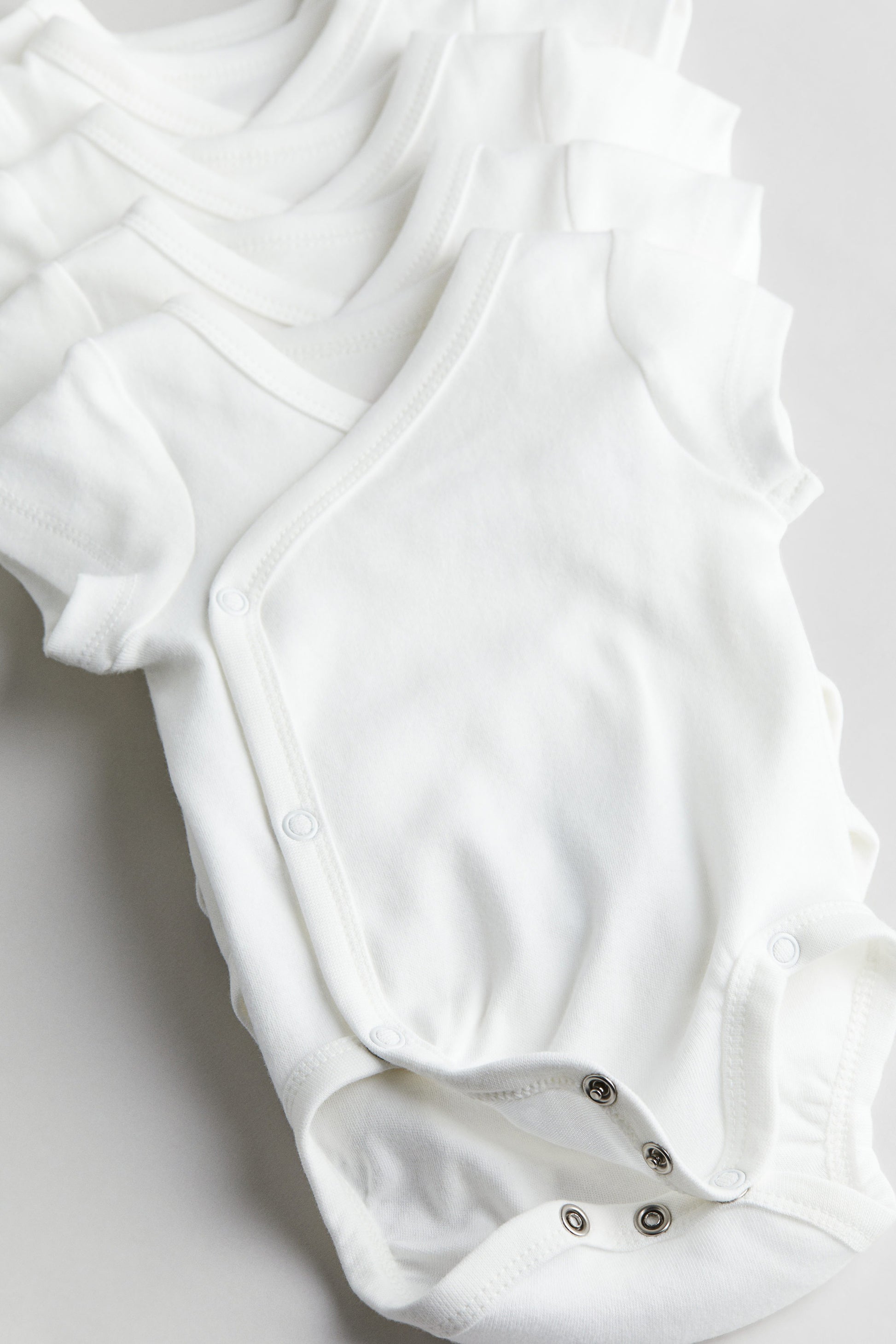 3/5 Pieces Baby Bodysuit Set | Cotton, Wrap Over Front 5 close