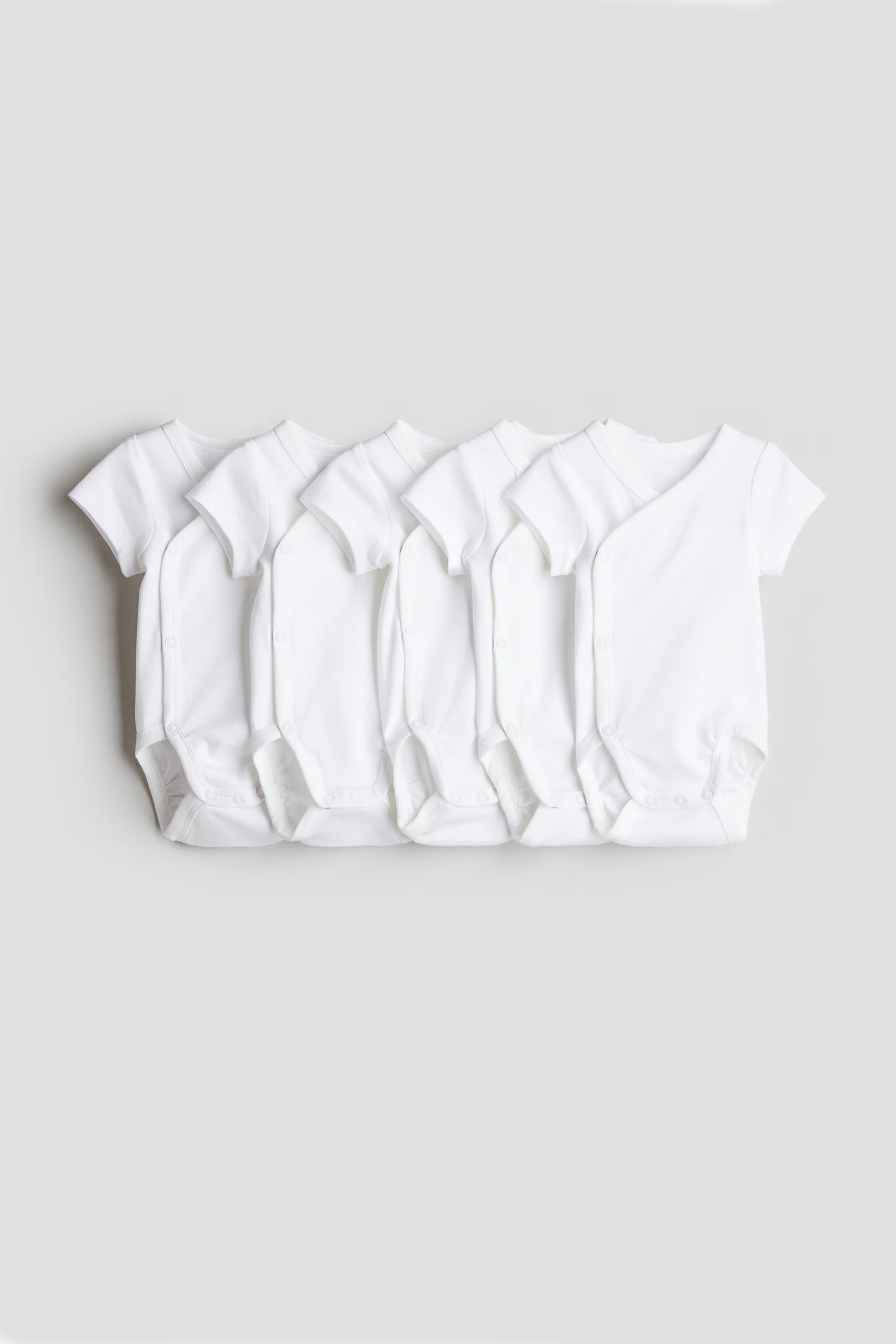 3/5 Pieces Baby Bodysuit Set | Cotton, Wrap Over Front 5 pieces pack