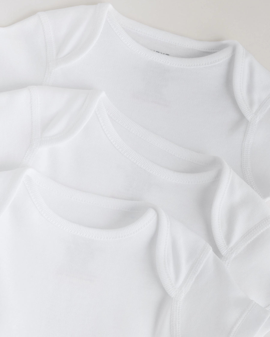 3-Pack Baby Half Sleeve Cotton Bodysuit — White