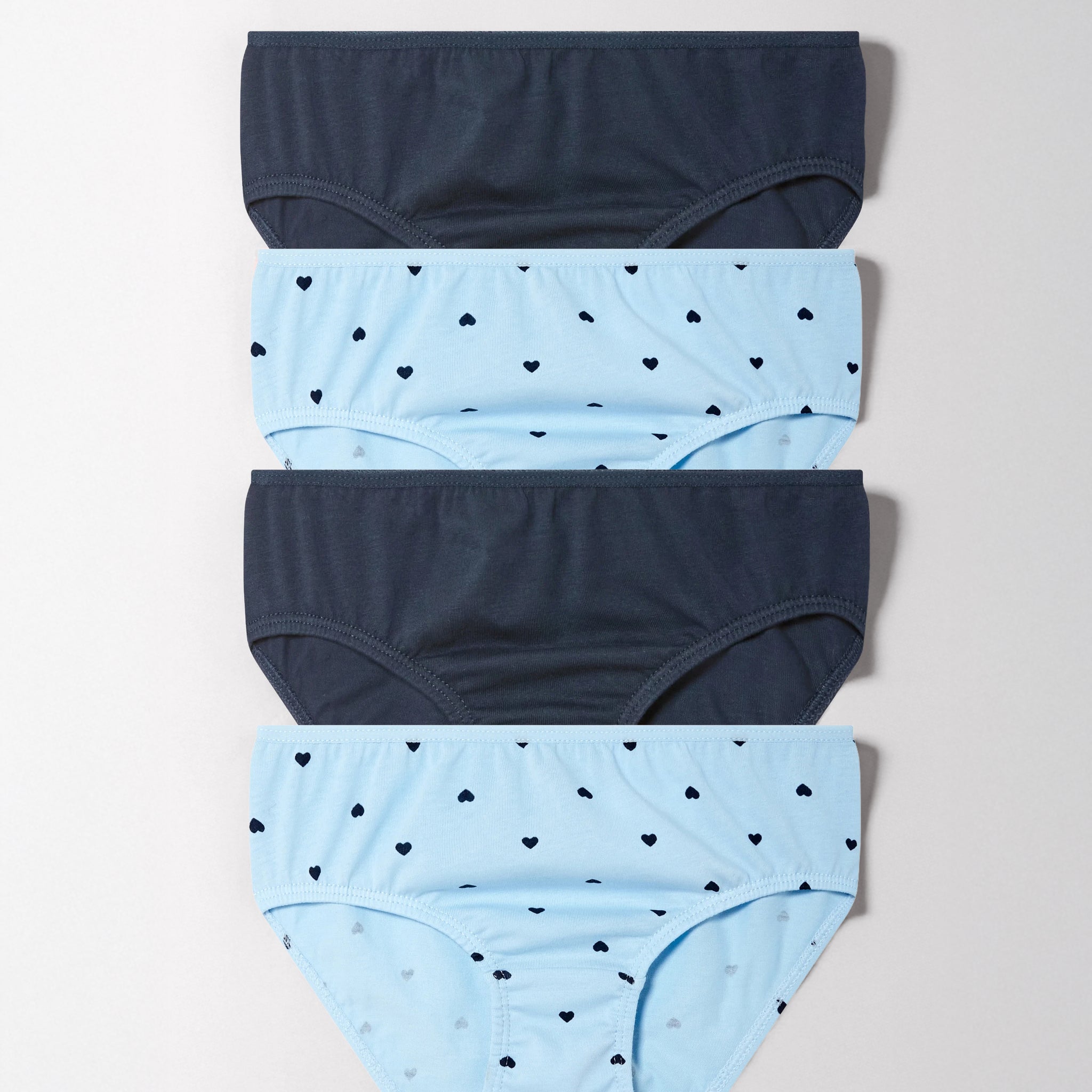 4-Pack Toddler Girls' Underwear – Navy & Heart Prints