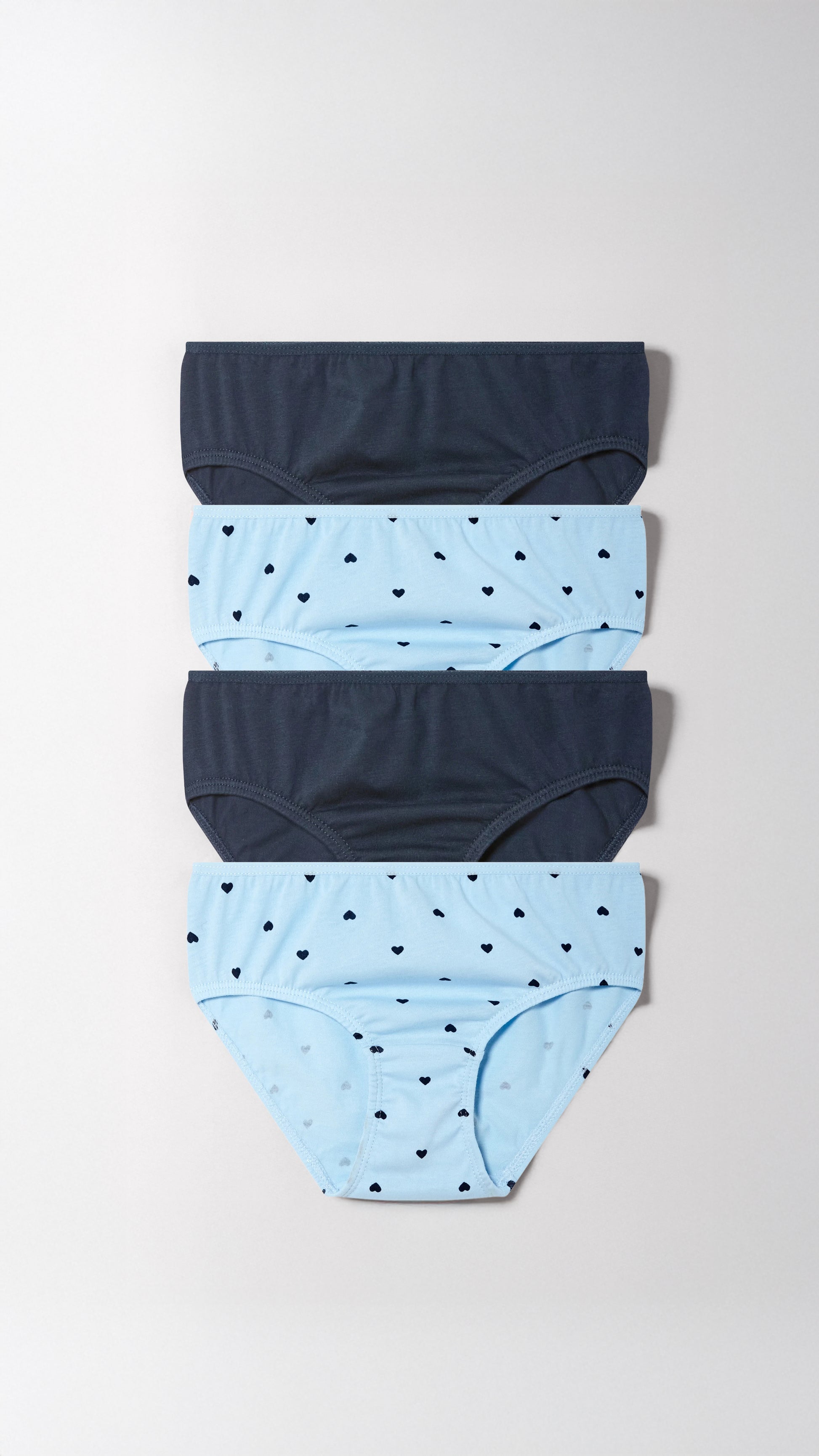 4-Pack Toddler Girls' Underwear – Navy & Heart Prints