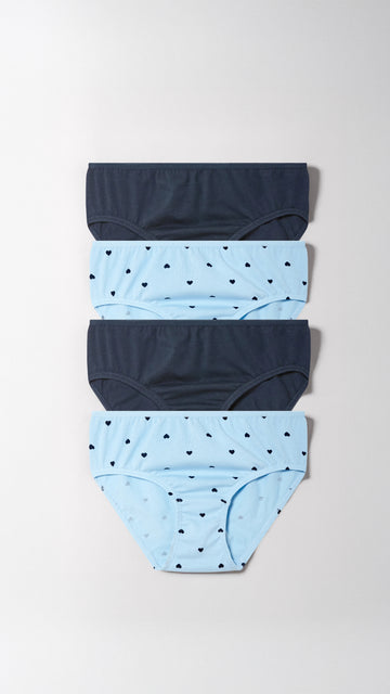 4-Pack Toddler Girls' Underwear – Navy & Heart Prints