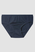 Navy blue girl's underwear on a light gray background