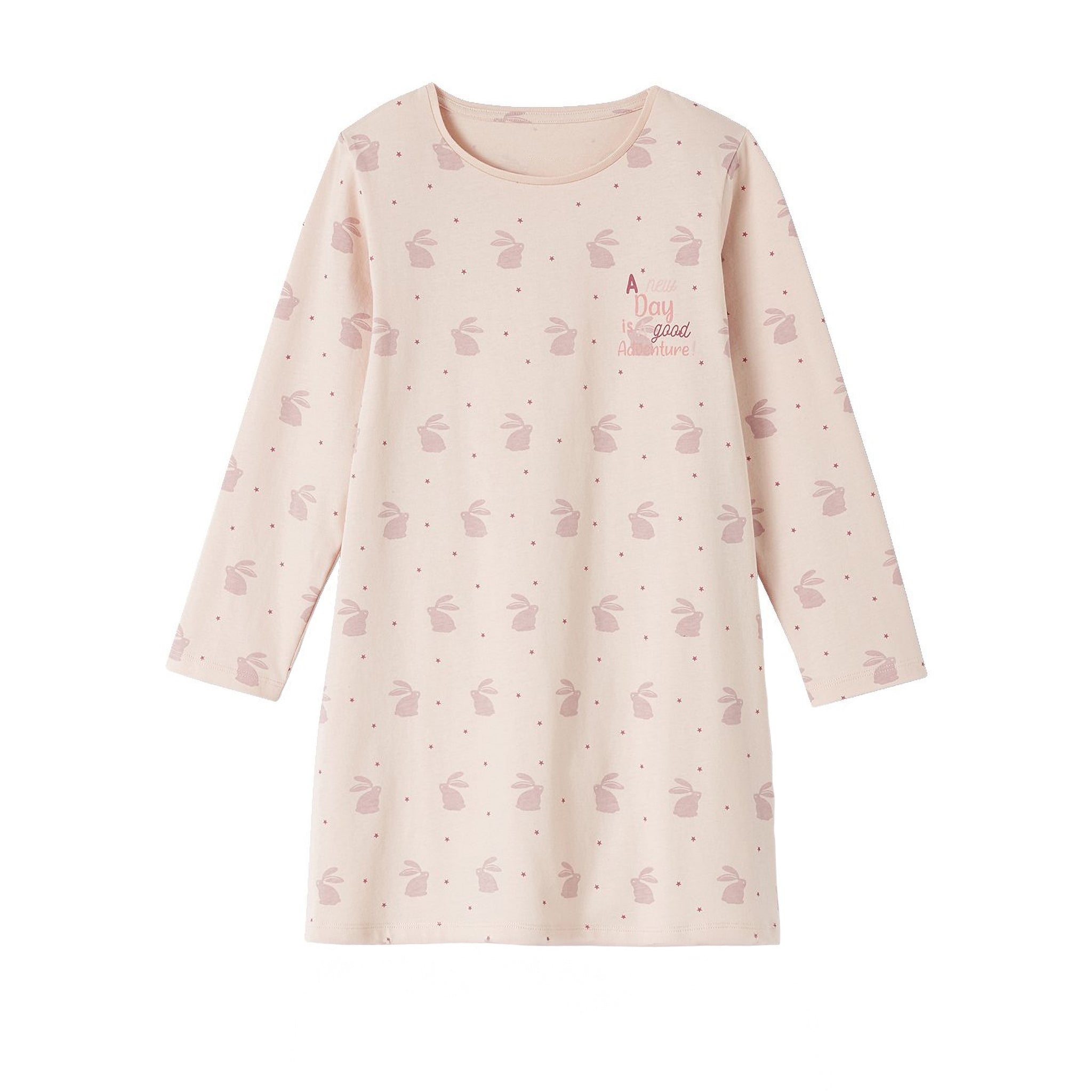 Girls Long Outfit | Cotton, Full Sleeve, Rabbit Print