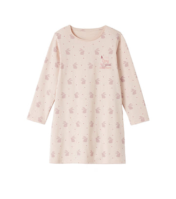 Girls Long Outfit | Cotton, Full Sleeve, Rabbit Print