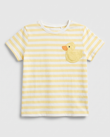 Toddler Yellow Striped Cotton Tshirt