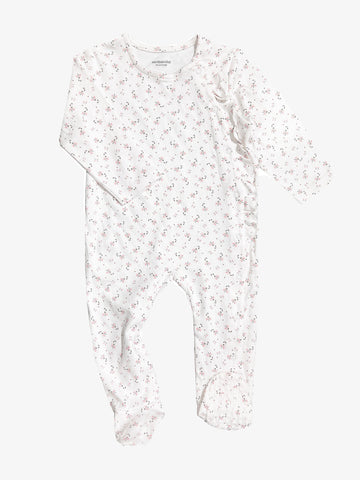 Baby Romper| Side Ruffled| Cotton|White