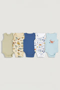 5-Pack Sleeveless Baby Bodysuits | Cotton, Snap Button pack 2