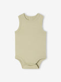 5-Pack Sleeveless Baby Bodysuits, solid mint 