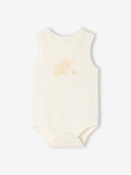 5-Pack Sleeveless Baby Bodysuits, white elephant print