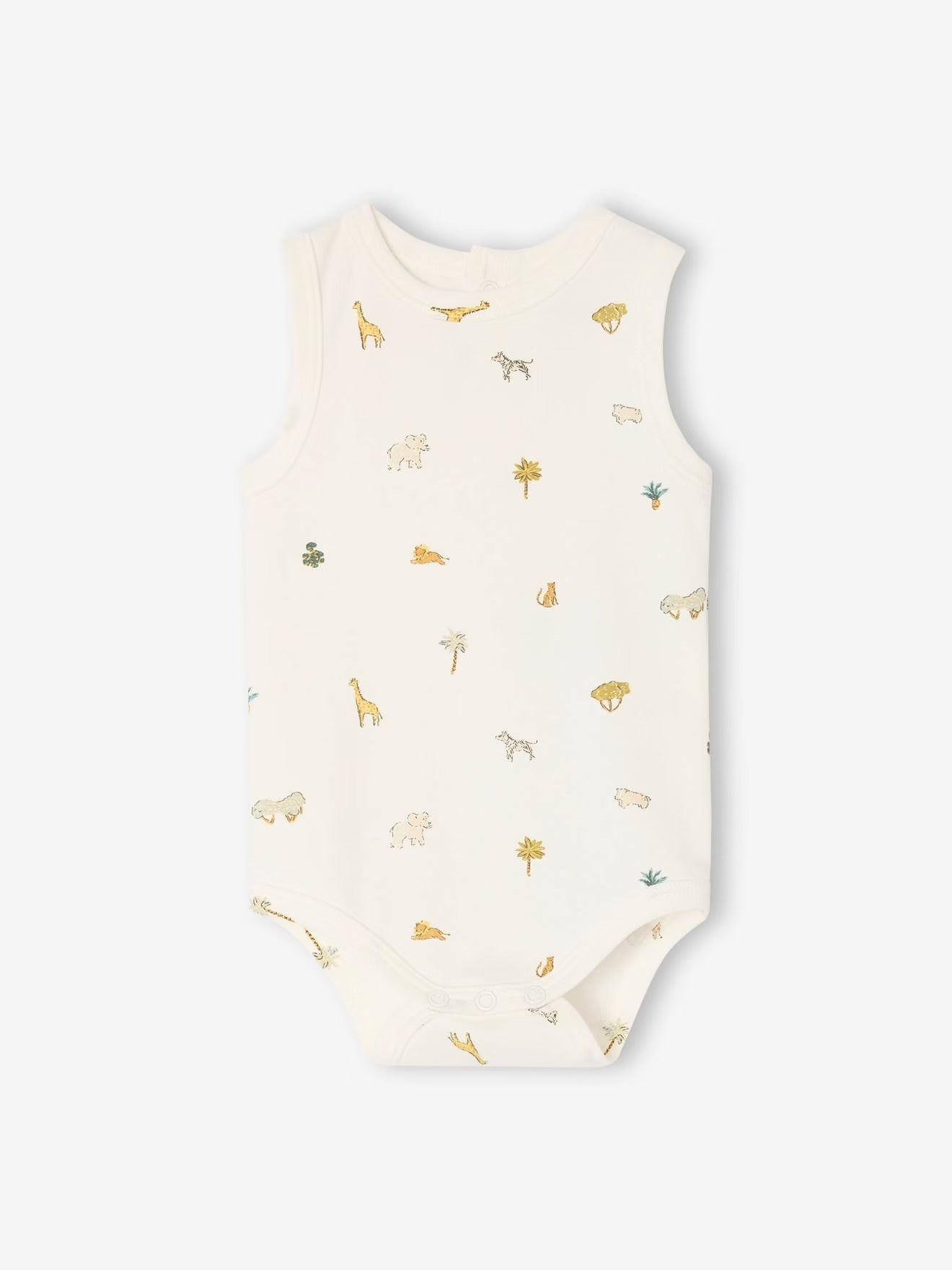5-Pack Sleeveless Baby Bodysuits, white print