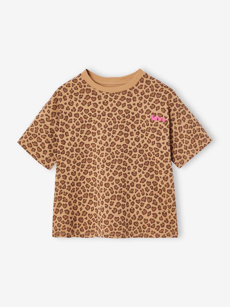 Girls’ Oversized Leopard Print T-Shirt