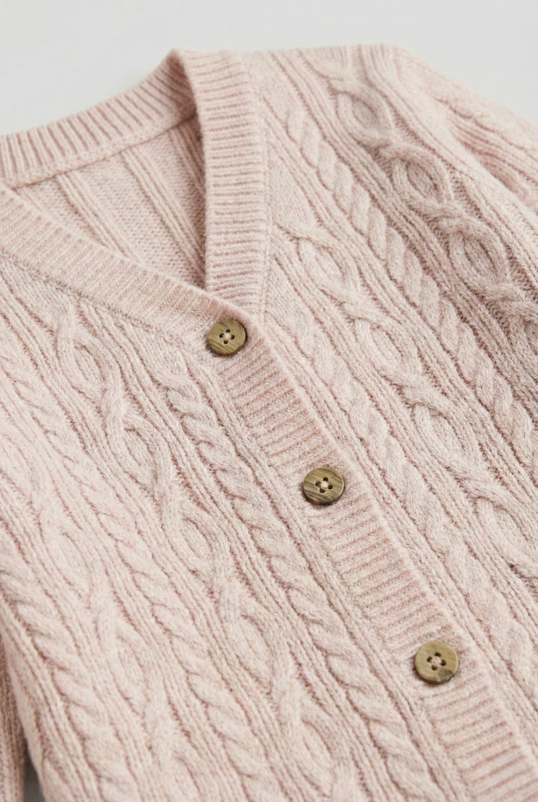 Soft Cable Knit Baby Romper | Blush Pink