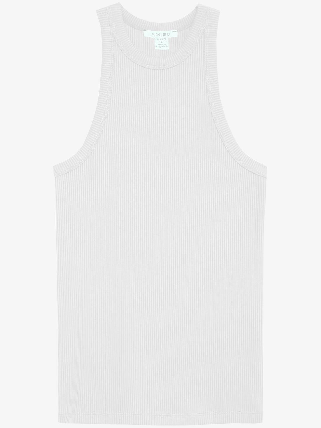 Women's Tank Top | Ribbed Fabric, Long, White