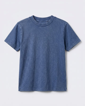 Kid's Acid Wash Crew Neck T-Shirt – Vintage Blue