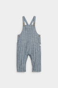 PTex Fashion striped chambray dungaree, flat lay, full front view