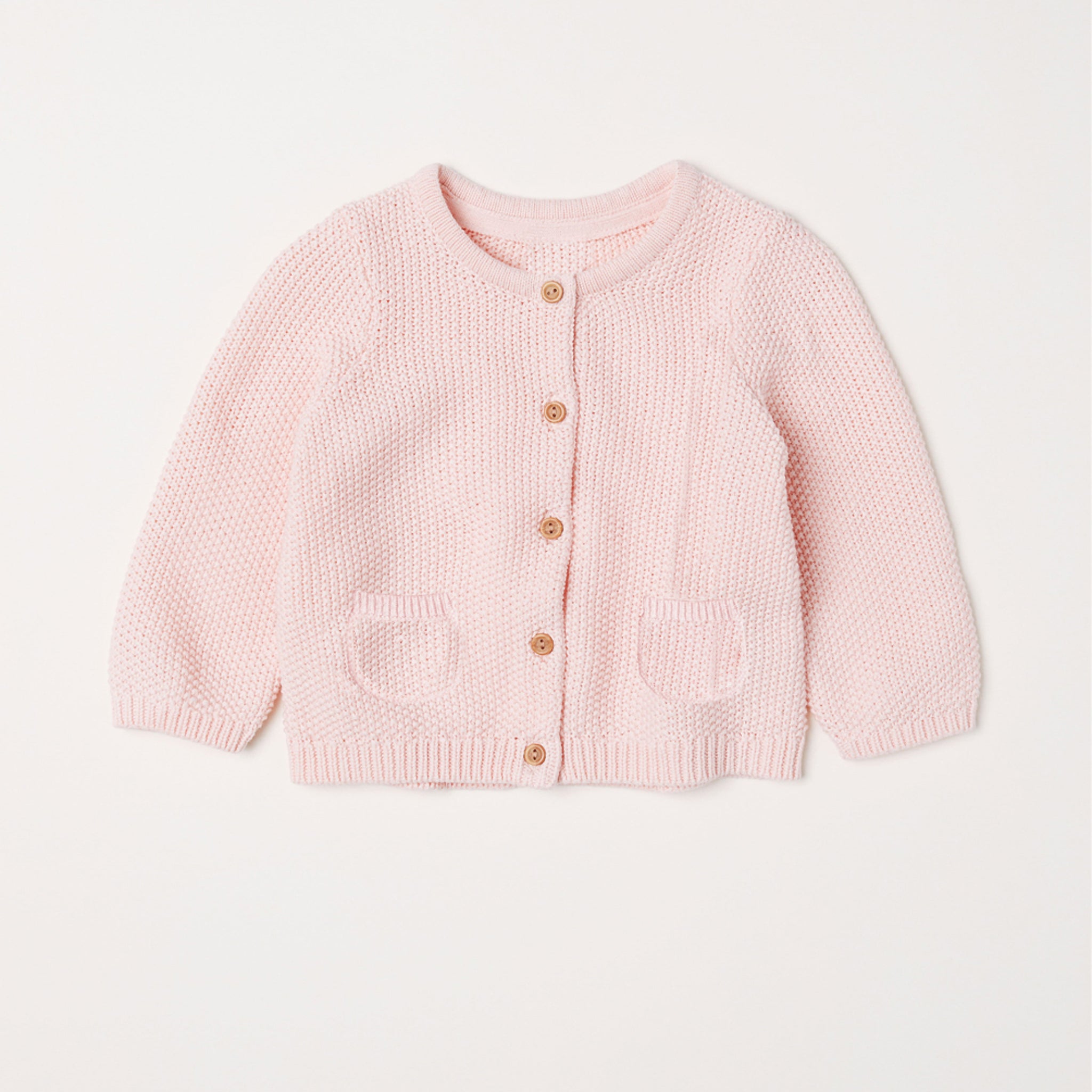 Baby Cardigan | Moss Knit,  Light Pink