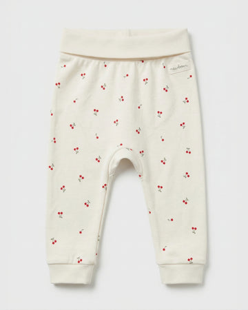 Baby Girl's Soft Organic Cotton Leggings - Cherry Print