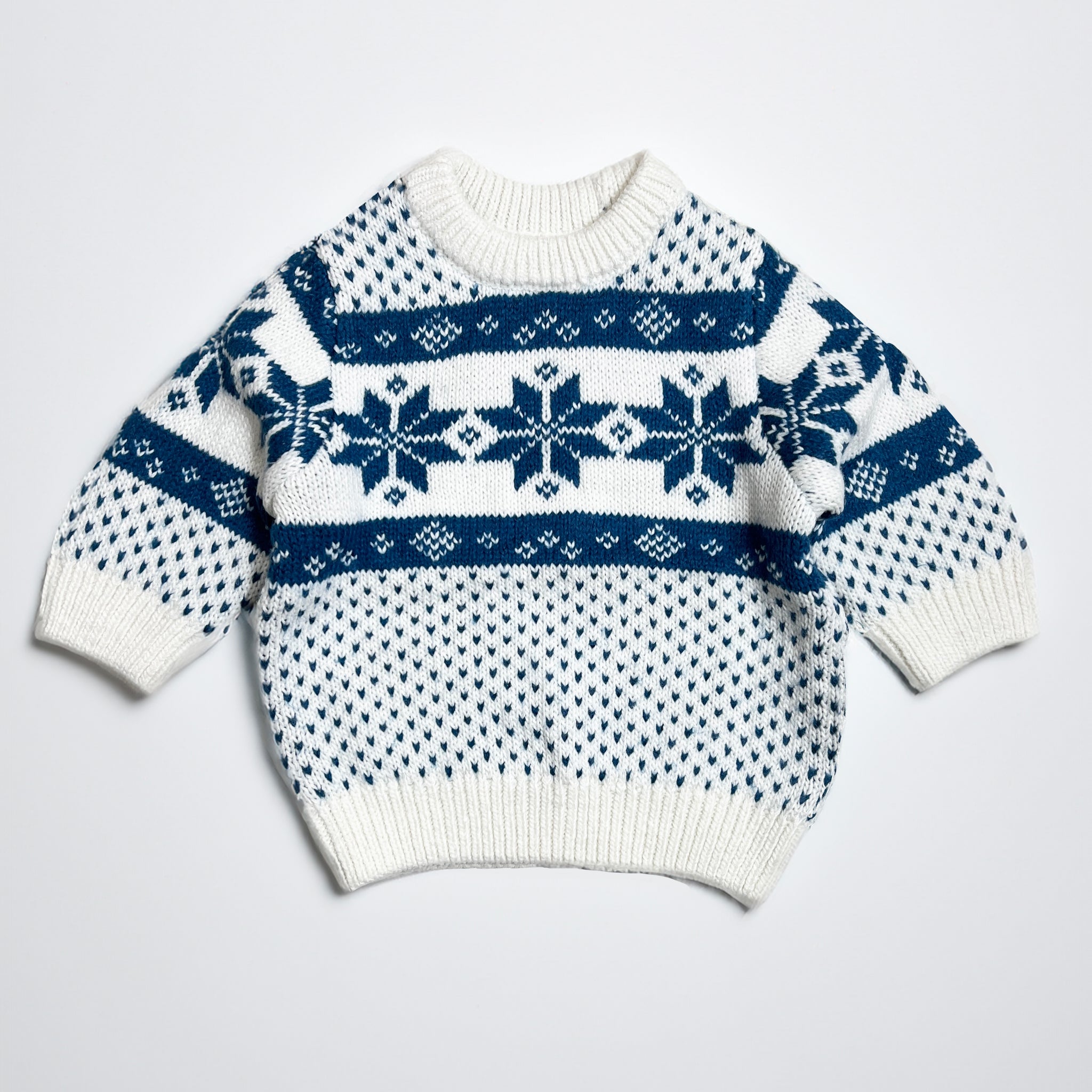 Baby Jumpers | Cotton. White Winter Theme, Round Neck