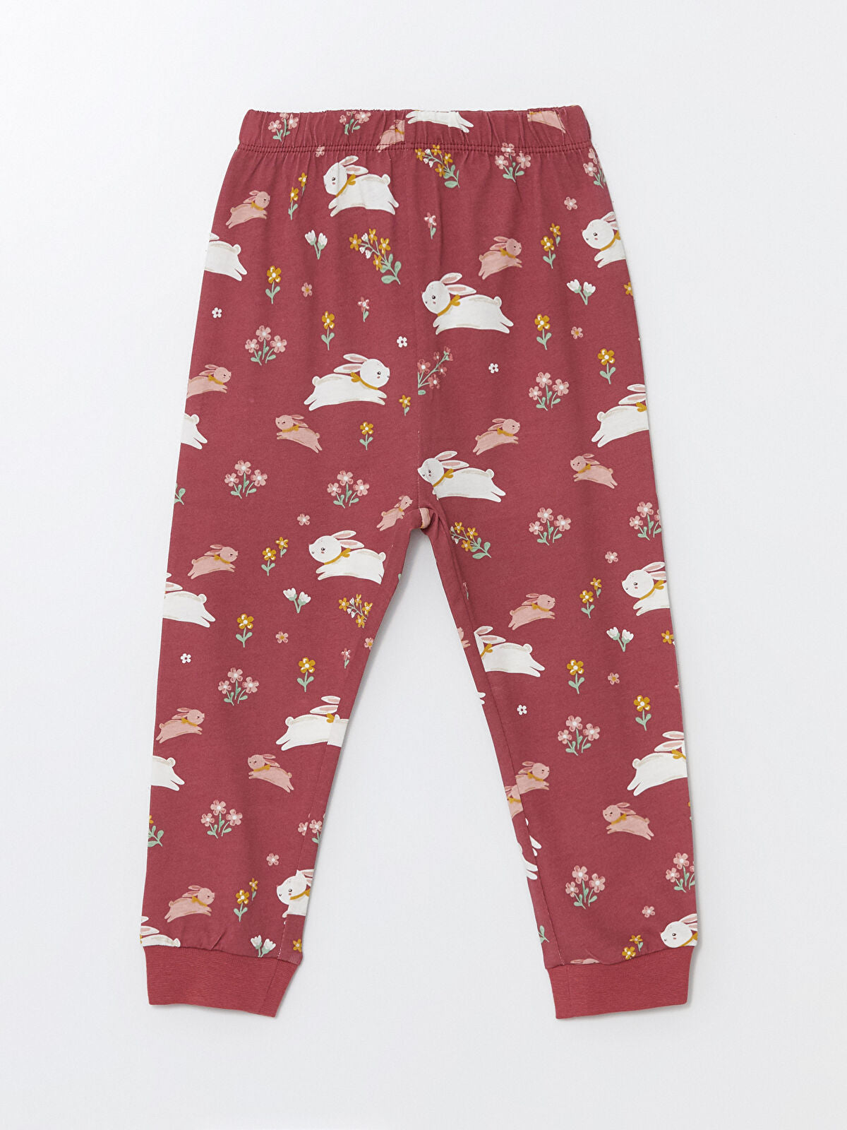 Cotton Baby Leggings in Mulberry Color with Rabbit print 