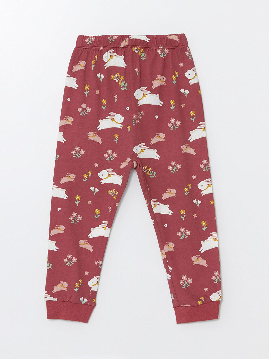 Cotton Baby Leggings in Mulberry Color with Rabbit print 