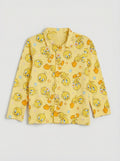 Baby Polo Collar Long Sleeve Yellow Tops