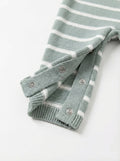 Knitted Baby Romper With Stripe Print
