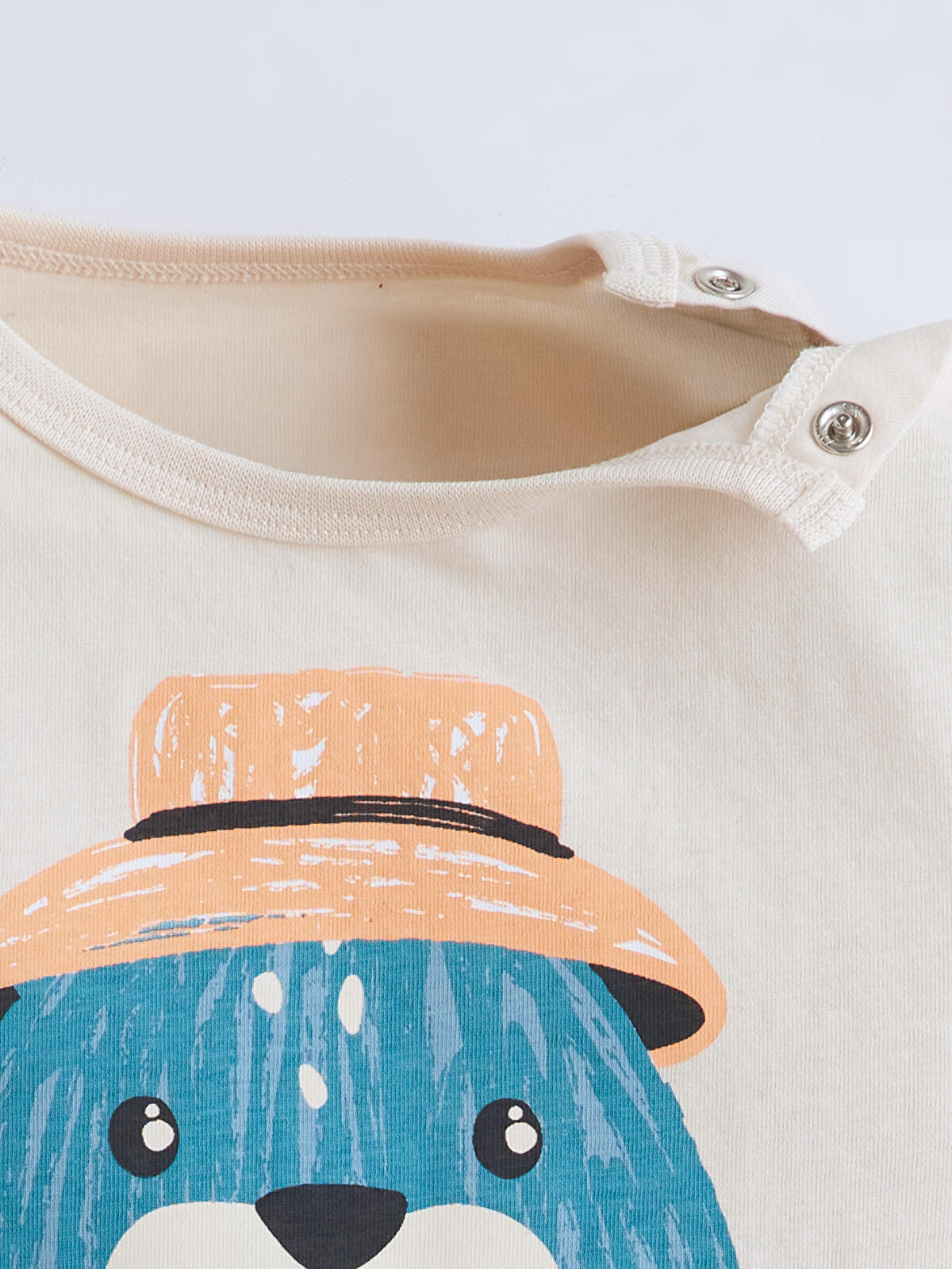 Baby Boy's Half Sleeve Cotton T-shirt | Beige Color