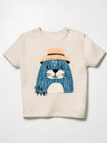 Baby Boy's Half Sleeve Cotton T-shirt | Beige Color
