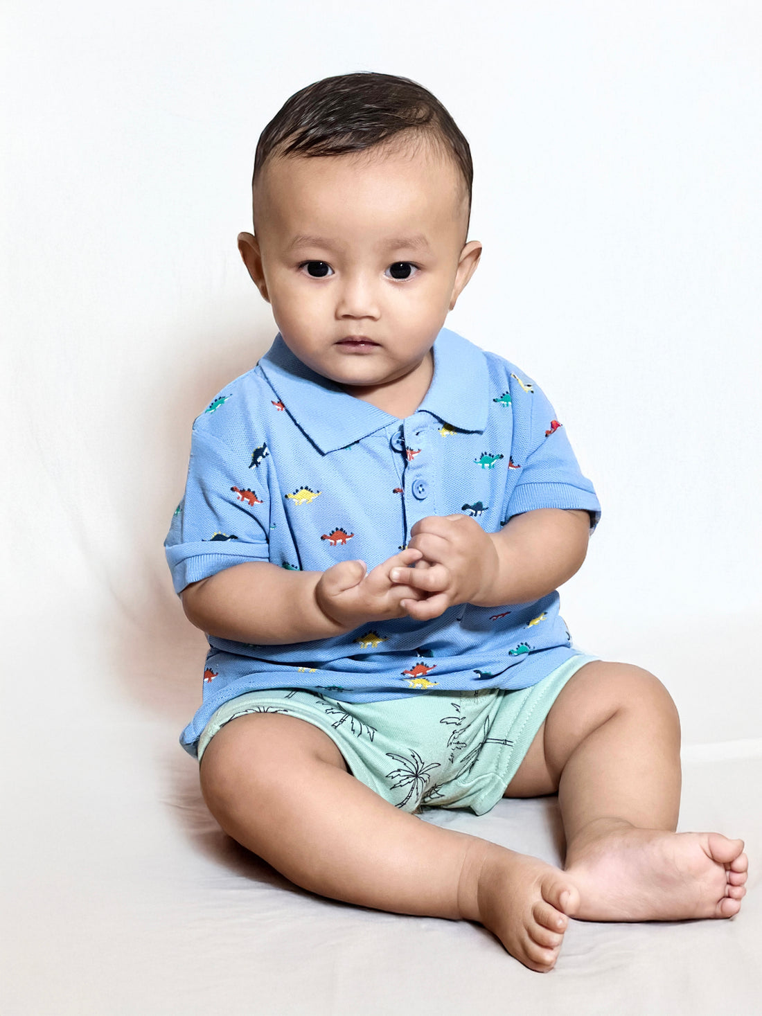 Baby Clothes in bd , Toddler Baby Boy Short Sleeve Cotton Pique Polo T-Shirt | Light Pastel Blue