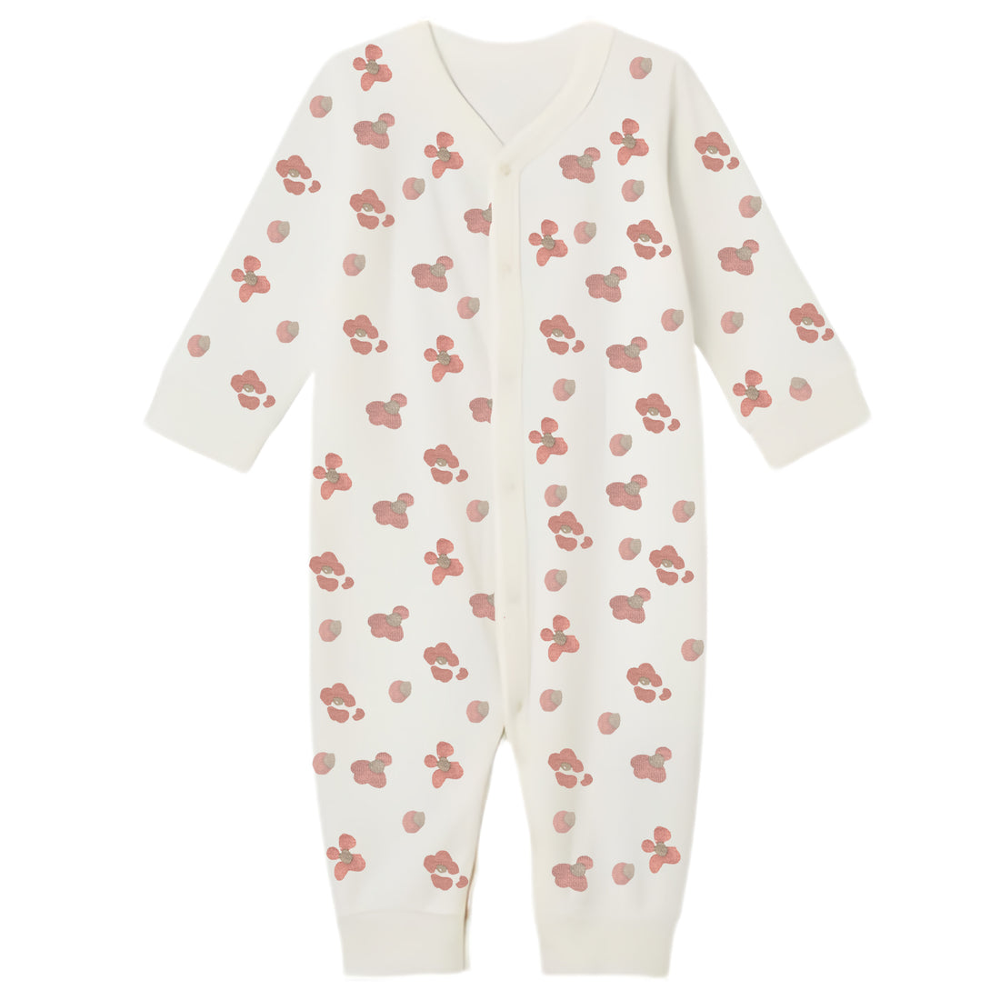 Baby Girl Romper Dress in Off White Color and Floral Print