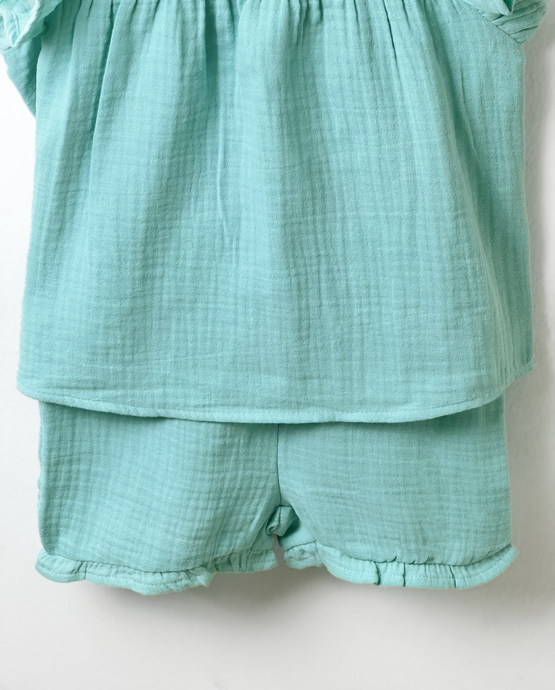  Baby Clothes, Baby Girl's Soft Muslin Ruffle Sleeve Set