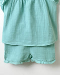  Baby Clothes, Baby Girl's Soft Muslin Ruffle Sleeve Set