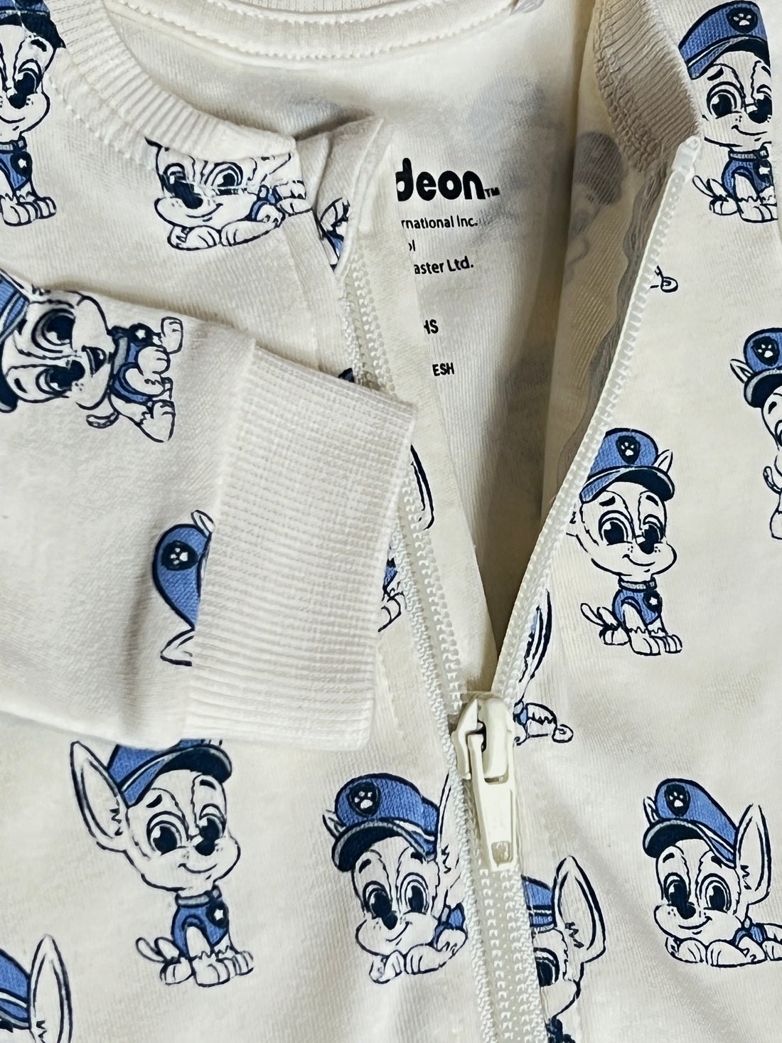 Baby Romper | Cotton, Zipper, Footwear, Off White, Paw Patrol